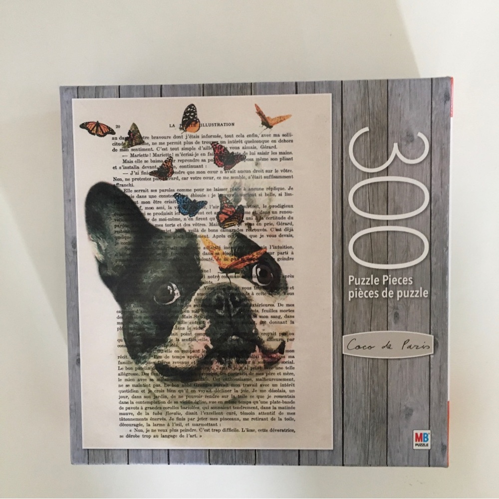 NEW Jigsaw Puzzle 300 Pieces Bulldog with Butterflies | Coco de Paris